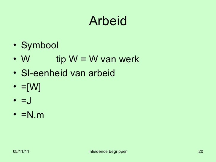 Hoe Wordt De Eenheid Van Arbeid Genoemd 5 Letters