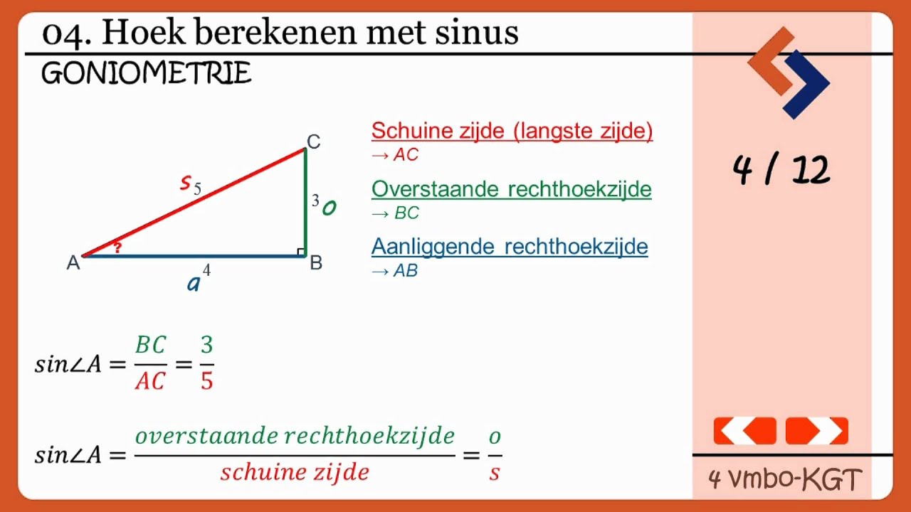 04. Hoek berekenen met sinus - YouTube - Hoe Bereken Je De Stelling Van Pythagoras