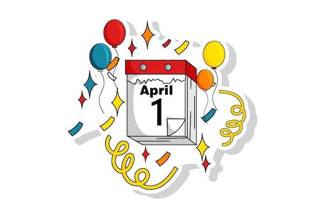 1. April, Kalender, Vektor, Illustration | Premium Vektor - Over Hoeveel Dagen Is Het 1 April