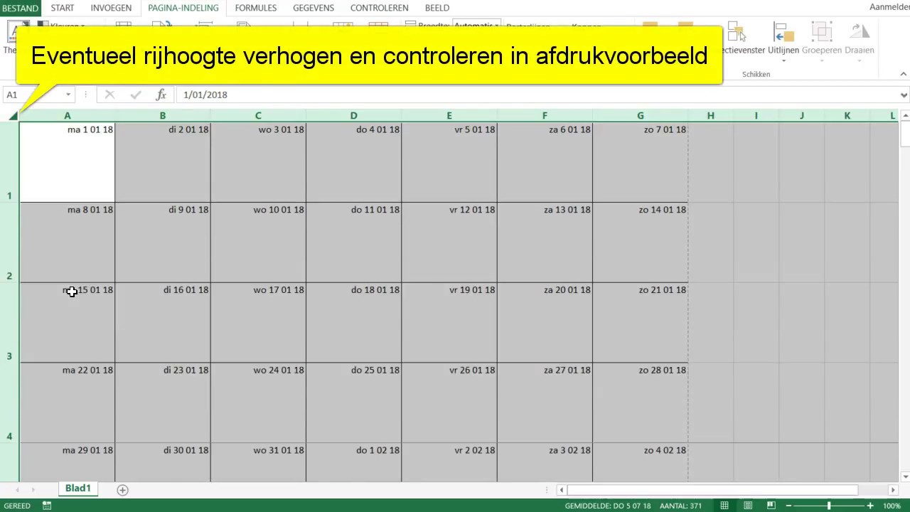 #1 Excel Eenvoudige Kalender Maken | Maand per blad | Unieke datum - Kleedgeld 16 Jaar Per Maand