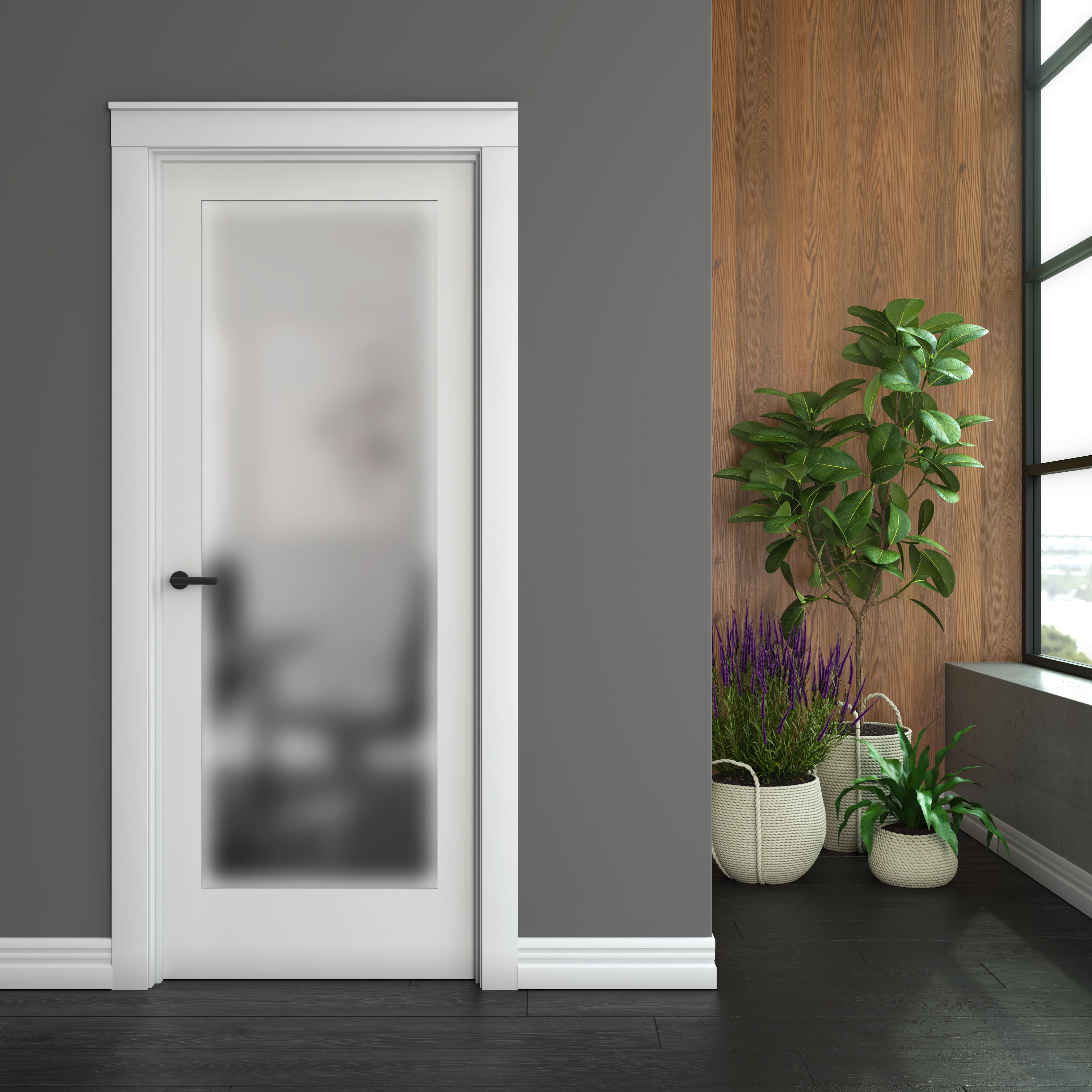 1 Lite Shaker Primed with Frosted Glass | EightDoors - Door De Bank Genomen Betekenis