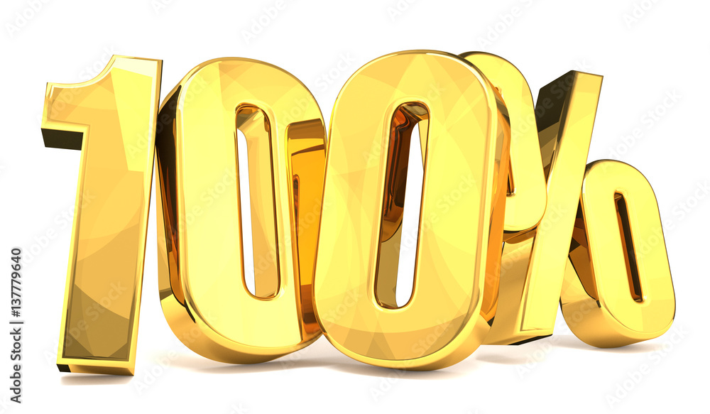 100 percent golden 3d render Stock-Illustration | Adobe Stock - 100 Reden Waarom Ik Van Je Hou