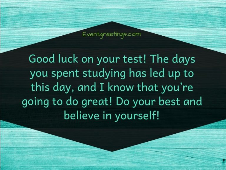 Good Luck On Your Test