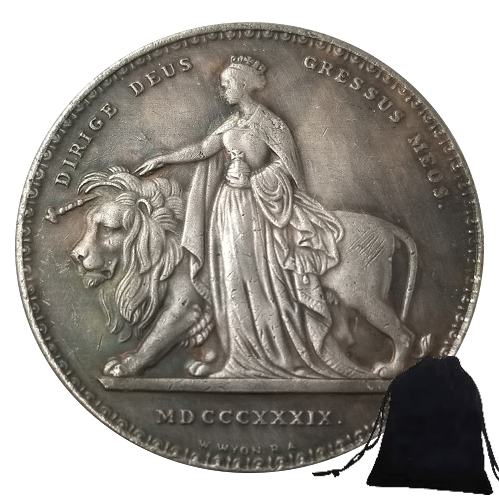 1839-Antieke-Engeland-Groot-brittanni-Coin-Shilling-Uk-Oude-Munt-Copy - Oudste Benaming Van Groot Brittannië Betekent Tevens Het Witte Eiland