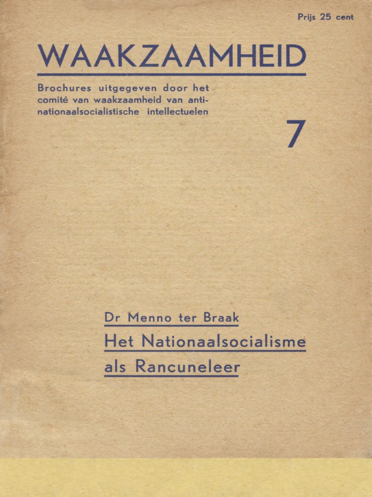 1937 Menno Ter Braak - Nationaal-Socialisme Als Rancuneleer (Scan) | PDF - Het Nationaal Socialisme Als Rancuneleer