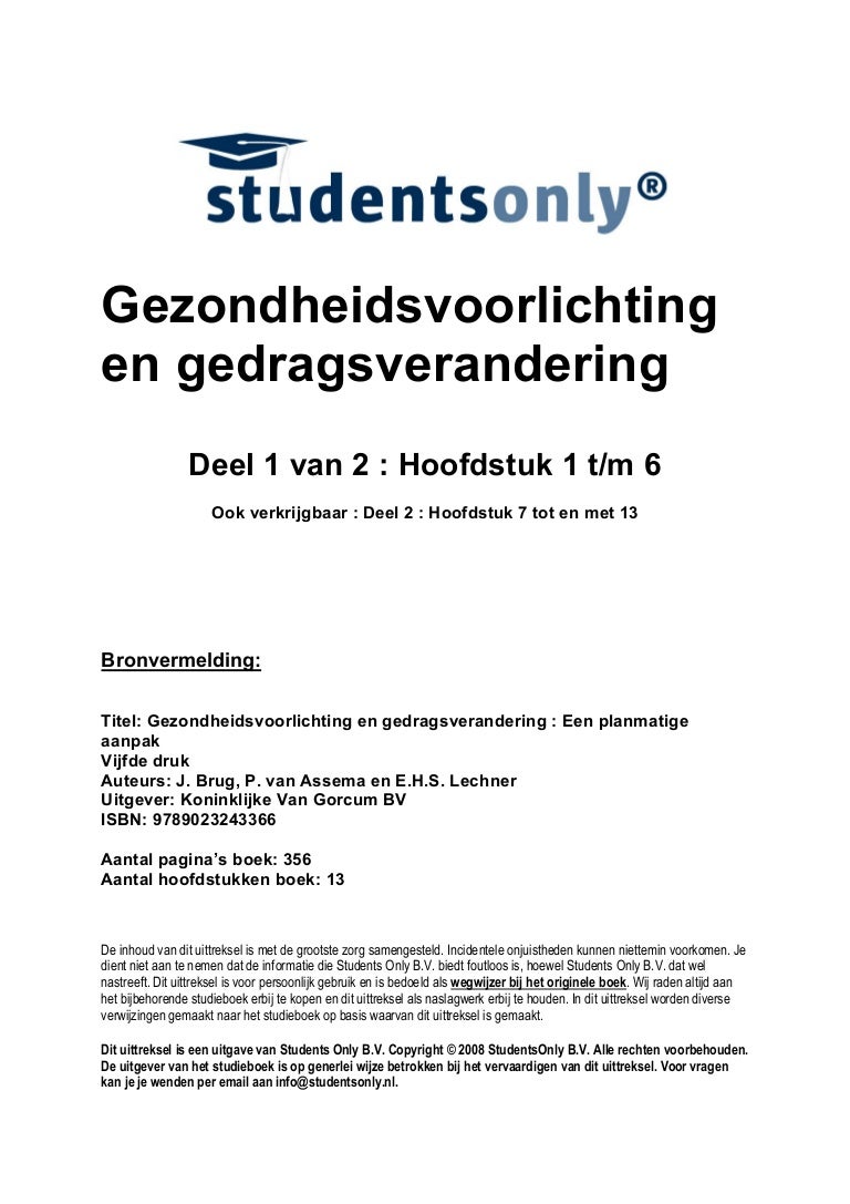 1gezondheidsvoorlichtingengedragsverandering brug 1_466917 - Gezondheidsvoorlichting En Gedragsverandering Een Planmatige Aanpak