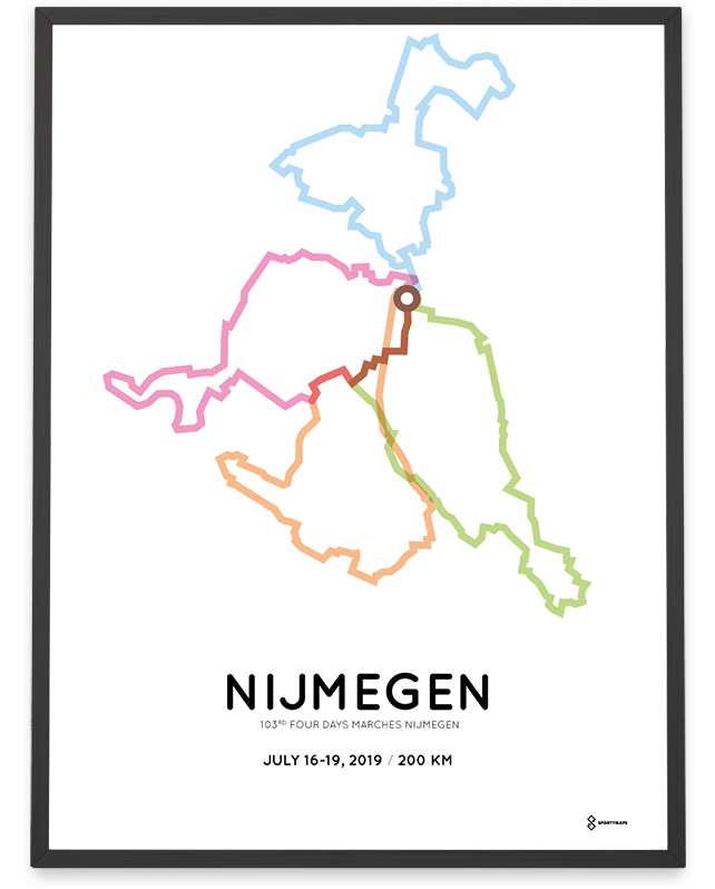 2019 Four Days Marches Nijmegen 200km print – Sportymaps - Hoeveel Km Is De Nijmeegse Vierdaagse