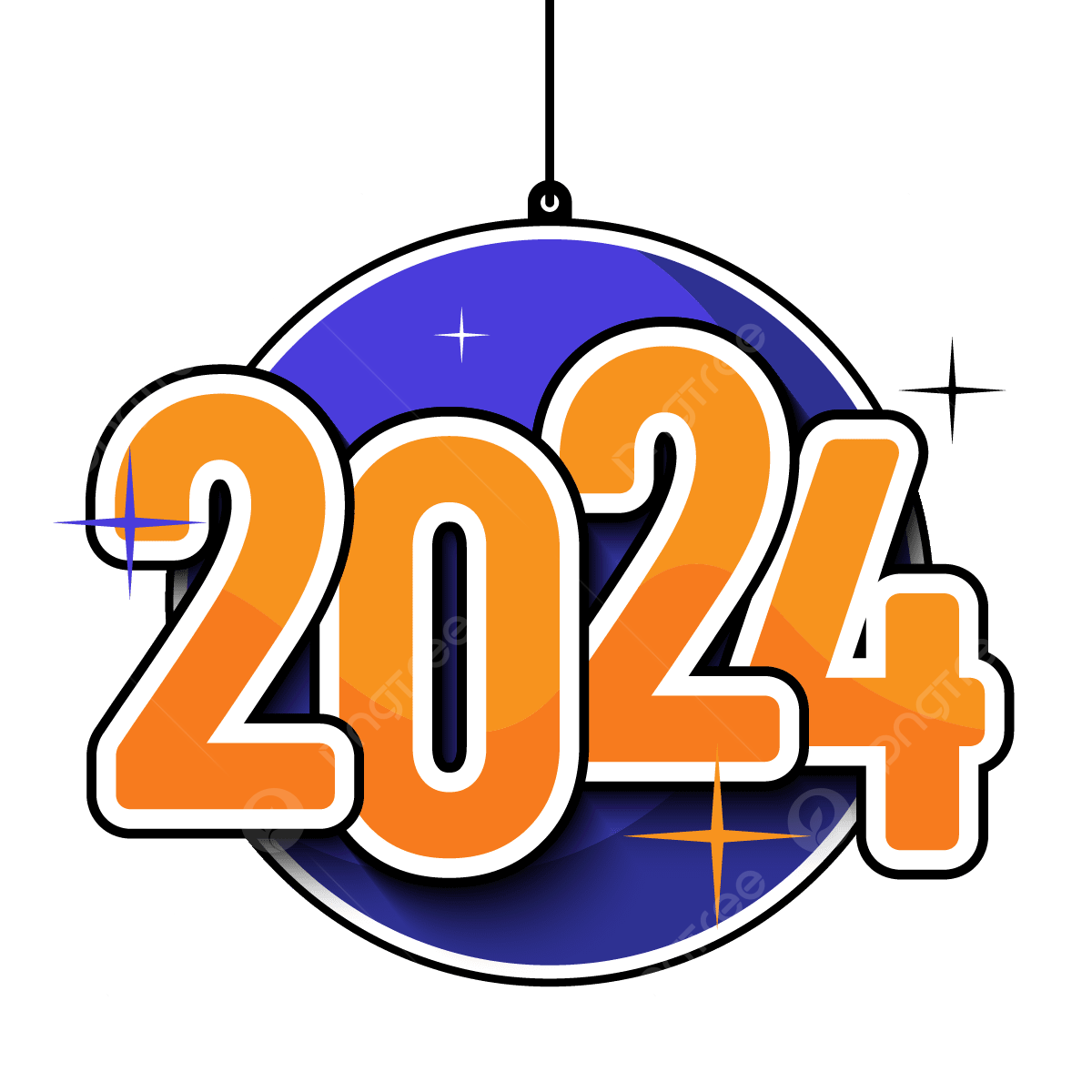 2024 Year In Hanging Style, 2024, Year, Sign PNG and Vector with - Week Van Het Geld 2024