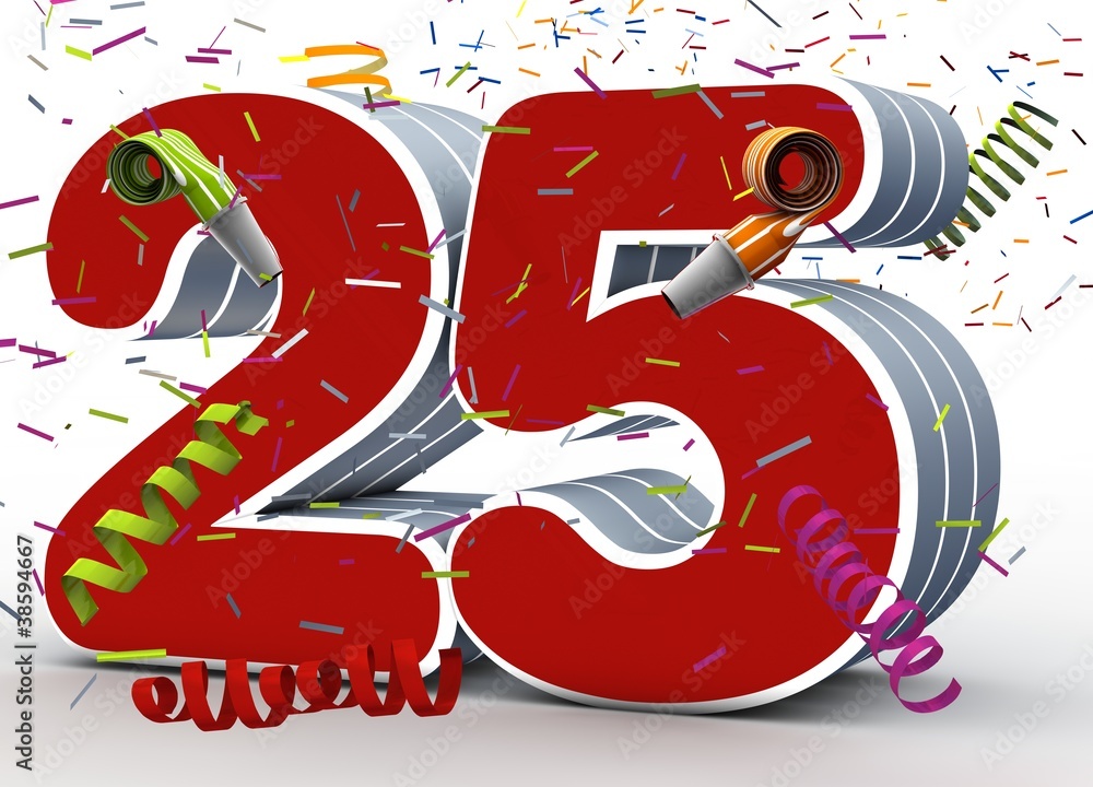 25 jahre Stock Illustration | Adobe Stock - 25 Gram Bloem Hoeveel Eetlepels