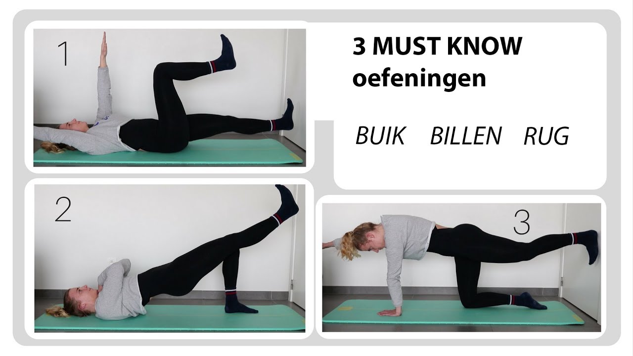 3 BUIK- en RUGspieroefeningen die IEDEREEN moet kennen! - YouTube - Een Strakke Buik In 4 Weken