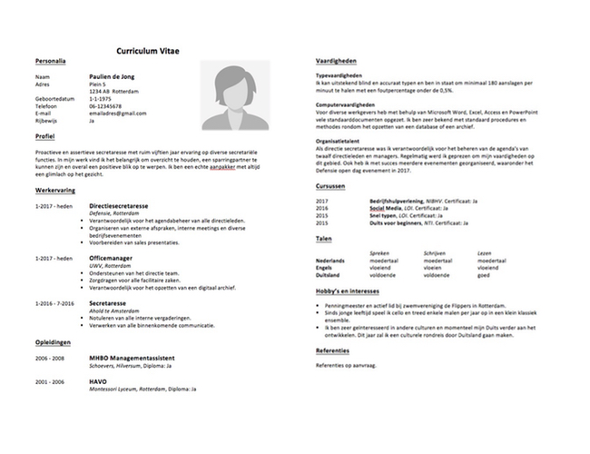 3+ Gratis CV voorbeelden 2024 (Direct downloaden Word) - Voorbeeld Van Een Goede Cv