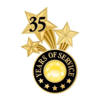 35 Years Of Service Triple Star Lapel Pin | Positive Promotions - 35 Jaar Getrouwd Hoe Heet Dat
