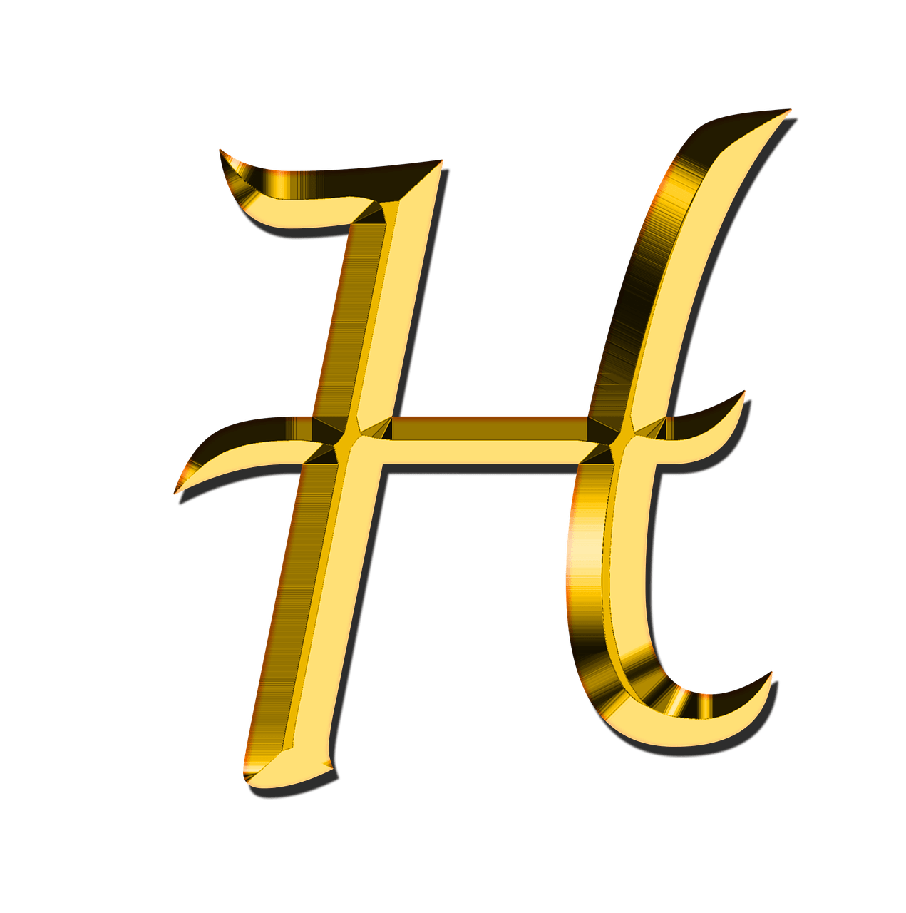 3D Gold Effect Letter H 21054630 PNG - H Two O Just Add Water