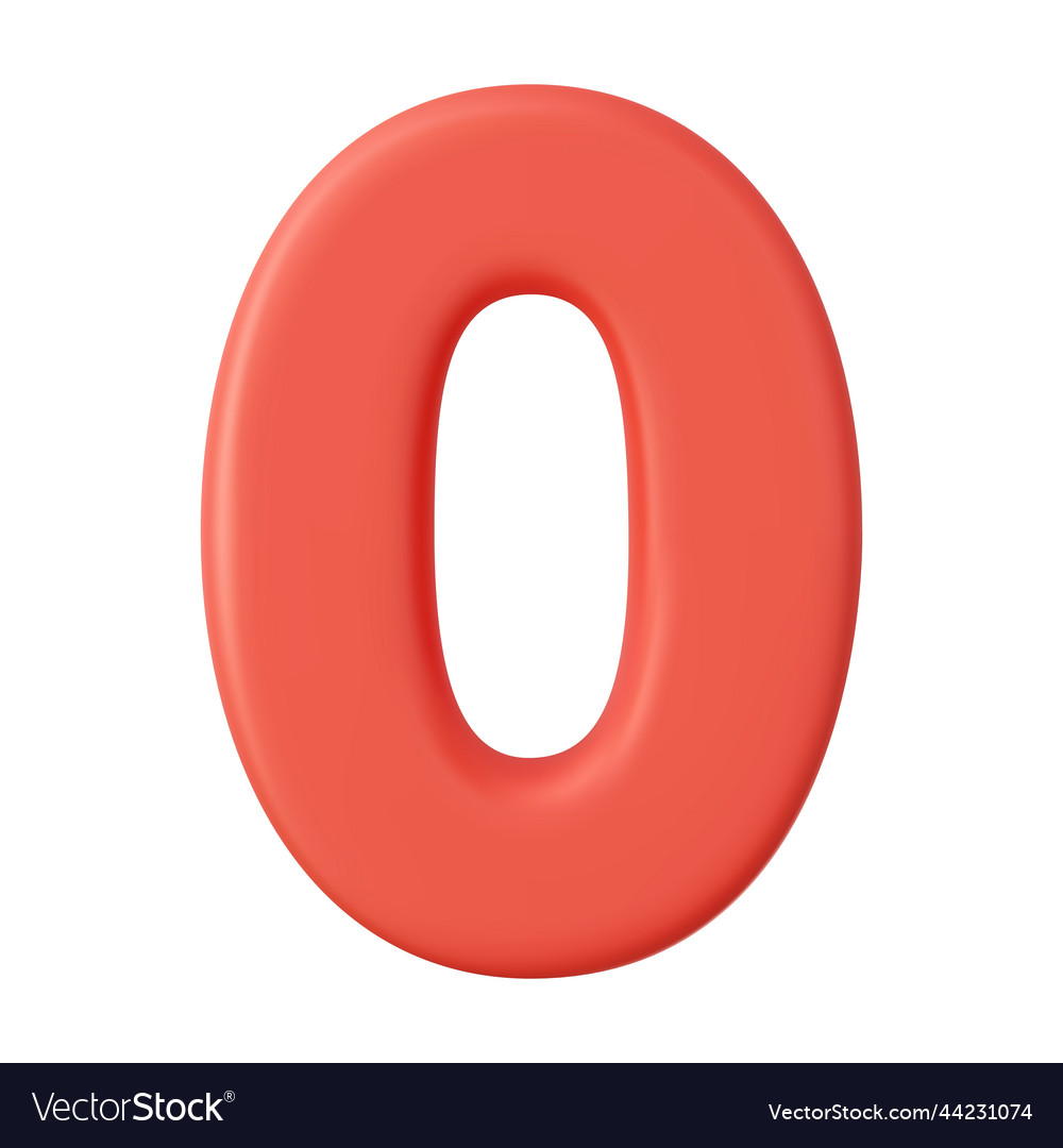 3d number 0 zero number sign red color Royalty Free Vector - 0 15 Liter Is Hoeveel Ml