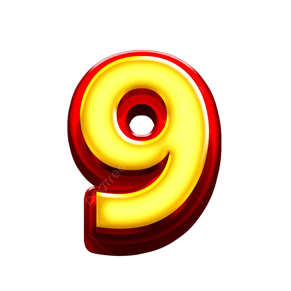 3d Shiny Golden Number 9 Nine PNG, Vector, PSD, and Clipart With - 9 Van 2 Met 6 Decimalen