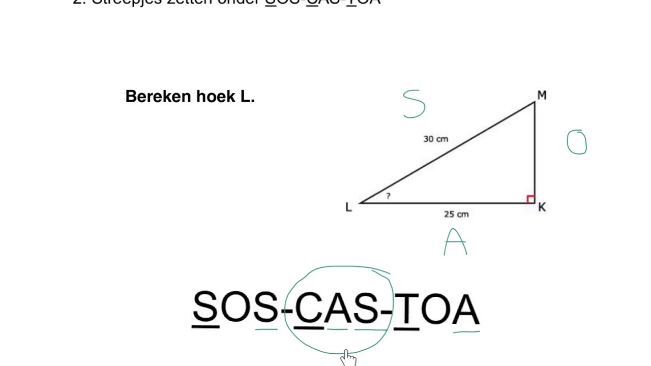 3KGT hoek berekenen met SOSCASTOA - YouTube - Schuine Zijde Berekenen Met Hoek