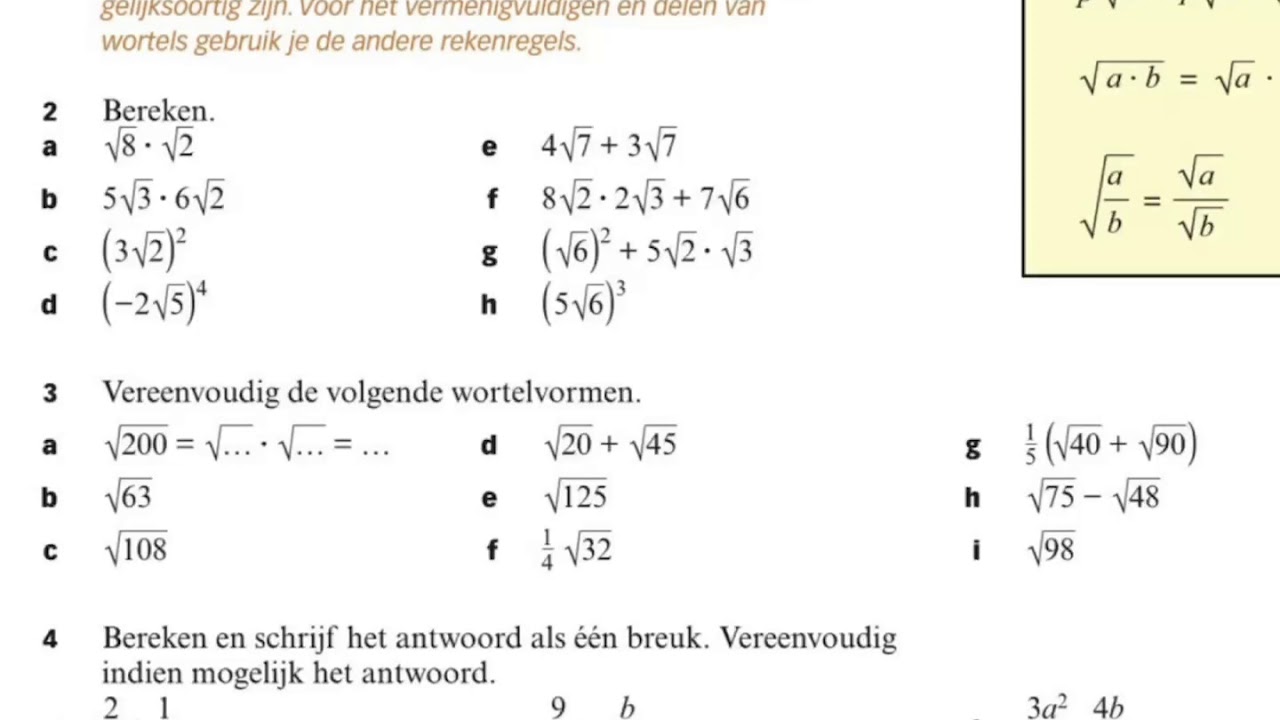 4 vwo wiskunde B MW vaardigheden 4. Opzetje opgave 1 - 5 - YouTube - Wat Is Moeilijker Wiskunde A Of B
