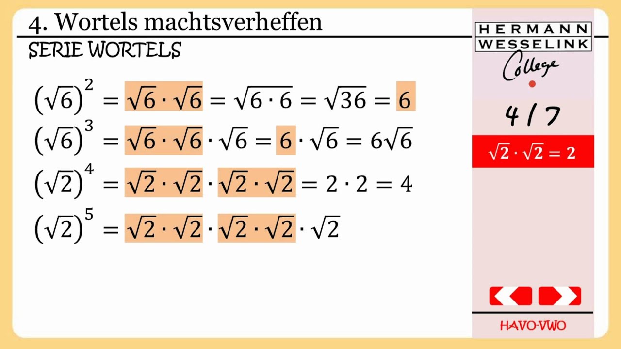 4. Wortels machtsverheffen (Serie wortels - R4) - YouTube - Wat Is De Wortel Van 4
