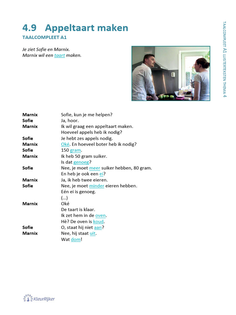 4.9 Appeltaart Maken: Taalcompleet A1 | PDF - Taalcompleet A1 Pdf Free Download