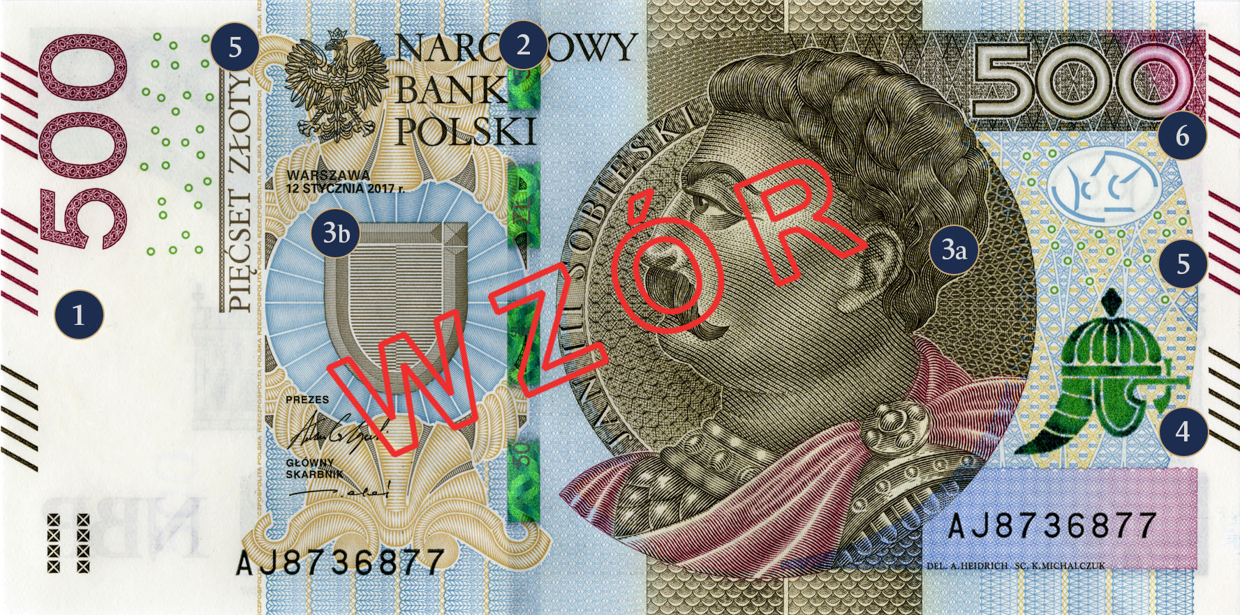 500 zł - banknot obiegowy | NBP - 500 Euro Biljet Wisselen Andorra Spanje