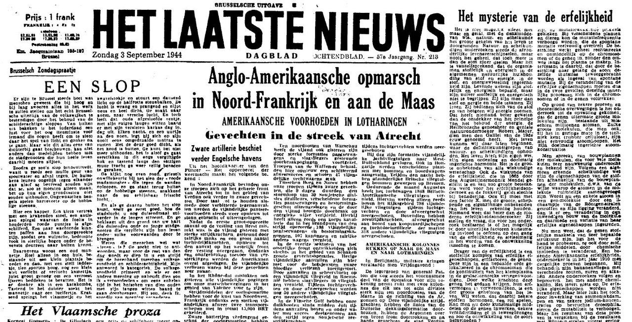 75 jaar geleden: de eerste kranten in bevrijd België en het einde van - 75 Jaar Geleden Opgericht 7 Oktober