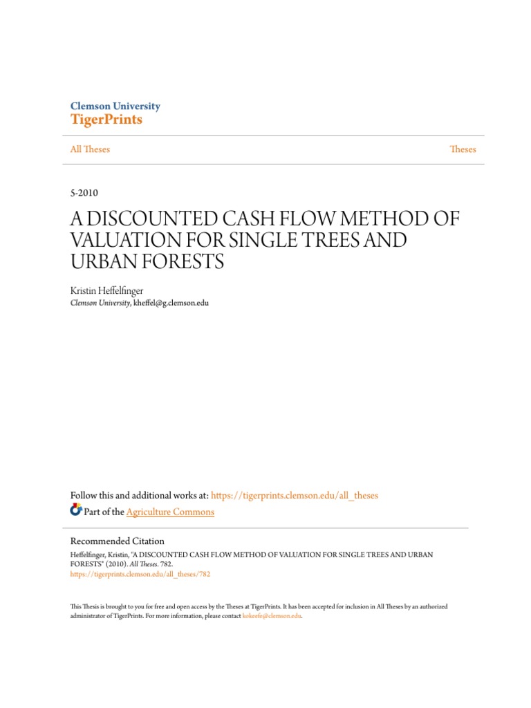 Discounted Cash Flow Method Of Valuation