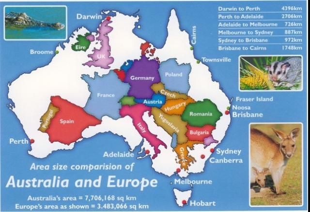 A picture of just how big Australia is | Australia map, Australia - Hoe Groot Is Australie Vergeleken Met Nederland