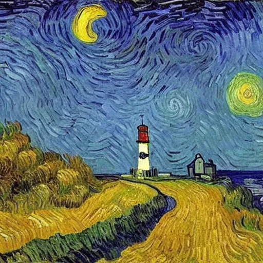 A road leading to the lighthouse, by Vincent Van Gogh | Stable Diffusion - Welke Virginia Schreef De Roman To The Lighthouse