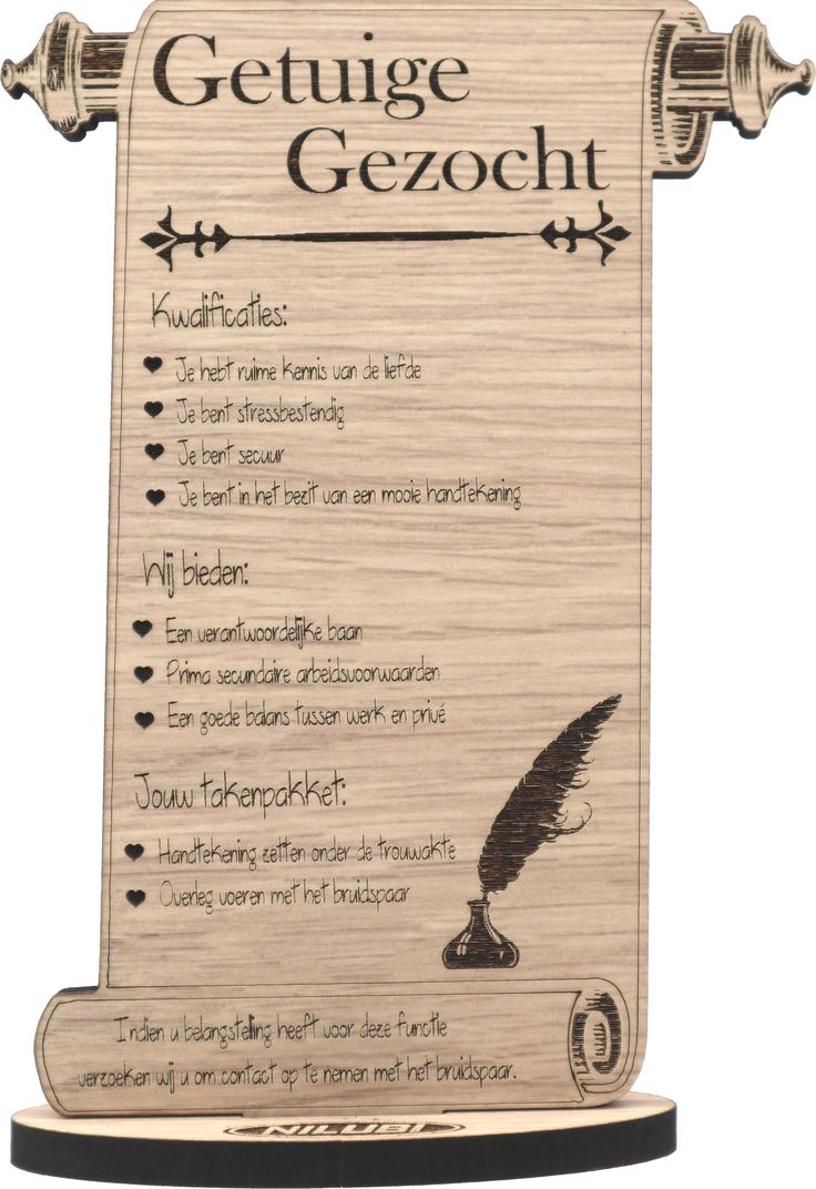 a wooden plaque with an image of a feather and the words gefuge gezoh on it - Opgeroepen Als Getuige Bij Politie