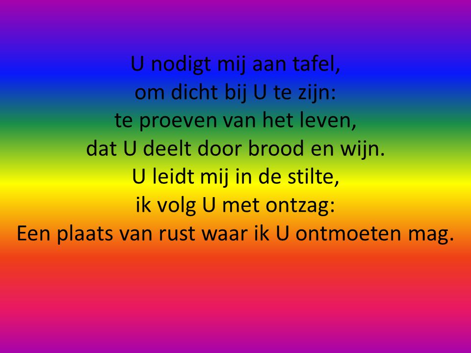Aan uw tafel. - ppt download - U Nodigt Mij Aan Tafel