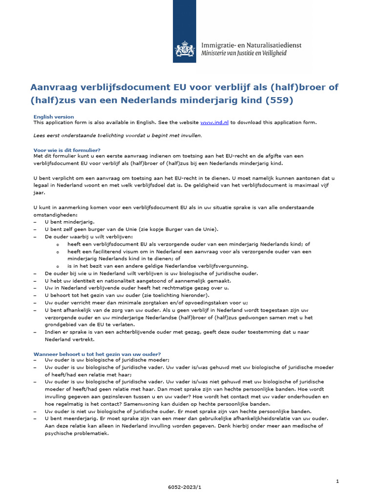 Aanvraag Verblijfsdocument EU Voor Verblijf Als (Half) Broer of (Half - Aansprakelijkheid Ouders Minderjarig Kind Artikel