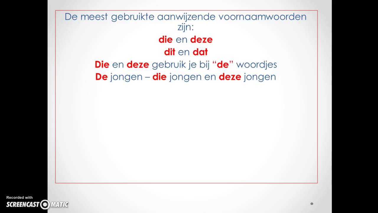 Aanwijzend voornaamwoord - YouTube - Wat Is Een Aanwijzende Voornaamwoord