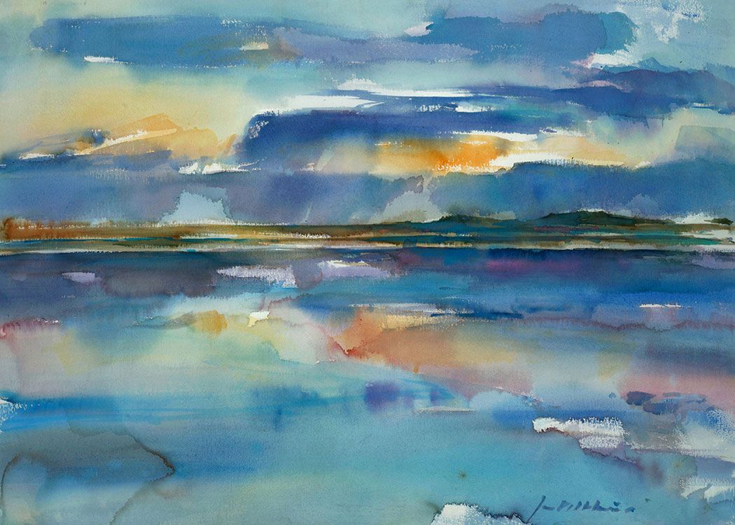 Abstract landschap schilderen met acrylverf en aquarel - Dichterlijke Schildering Van Het Eenvoudige Leven