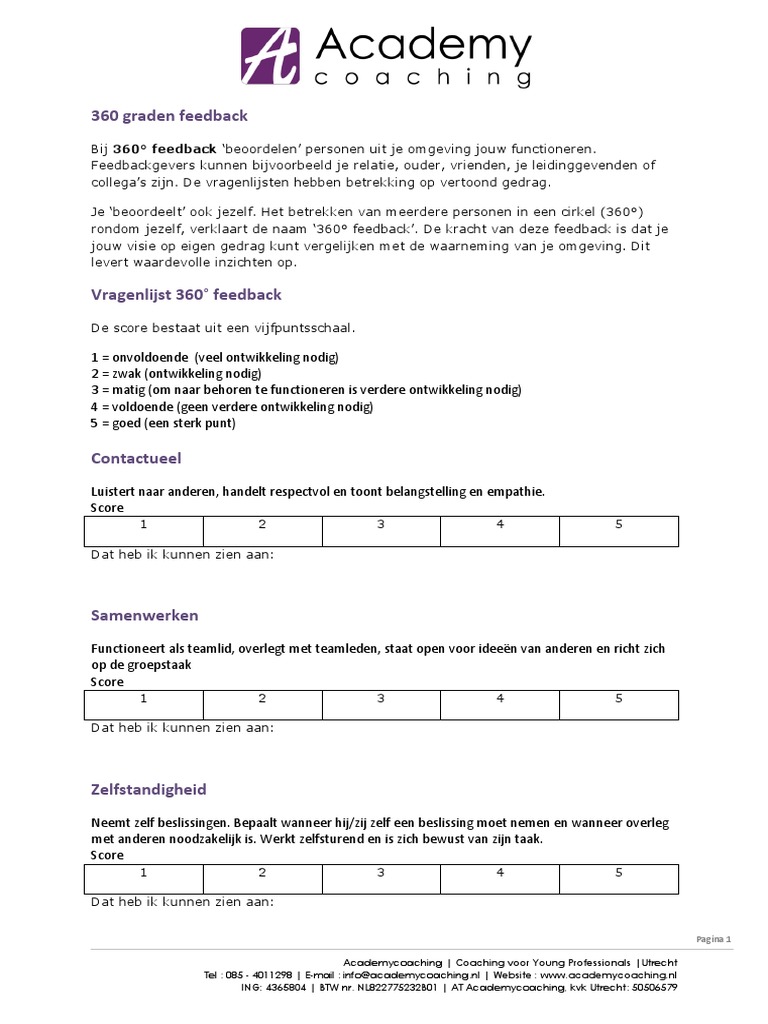 360 Graden Feedback Formulier Downloaden
