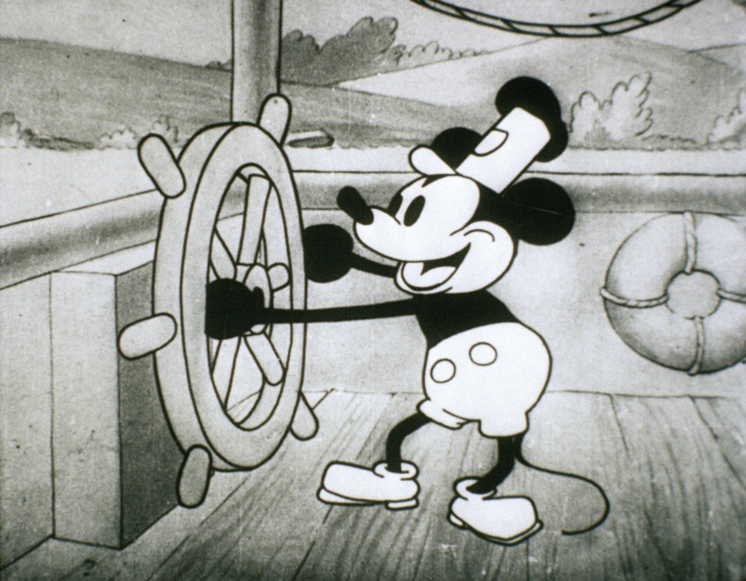 Mickey Mouse In Steamboat Willie 1928