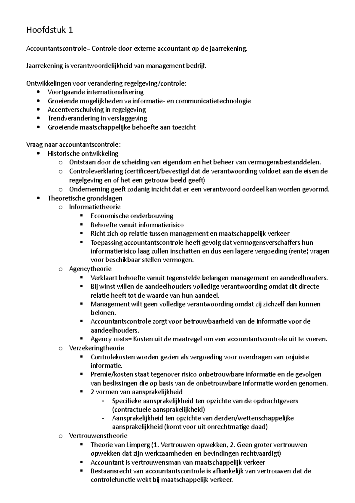 ACV h1+2+3+4+5+12 - Grondslagen van auditing en assurance - Hoofdstuk 1 - Grondslagen Van Auditing En Assurance