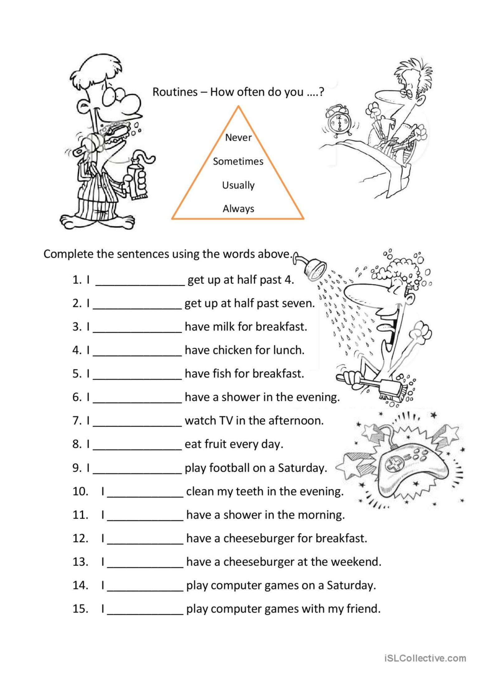 adverbs of frequency: English ESL worksheets pdf & doc - Exercises On Adverb Of Frequency