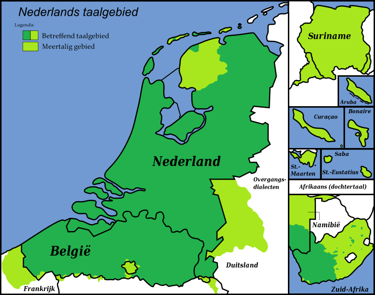 Afrikaans, Dutch and Multilingual Areas Map - Welke Taal Spreken Ze In Montenegro