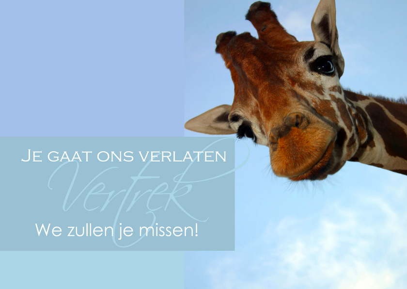 Afscheidskaart voor een collega - Wenskaarten divers - Kaartje2go - Je Gaat Ons Verlaten