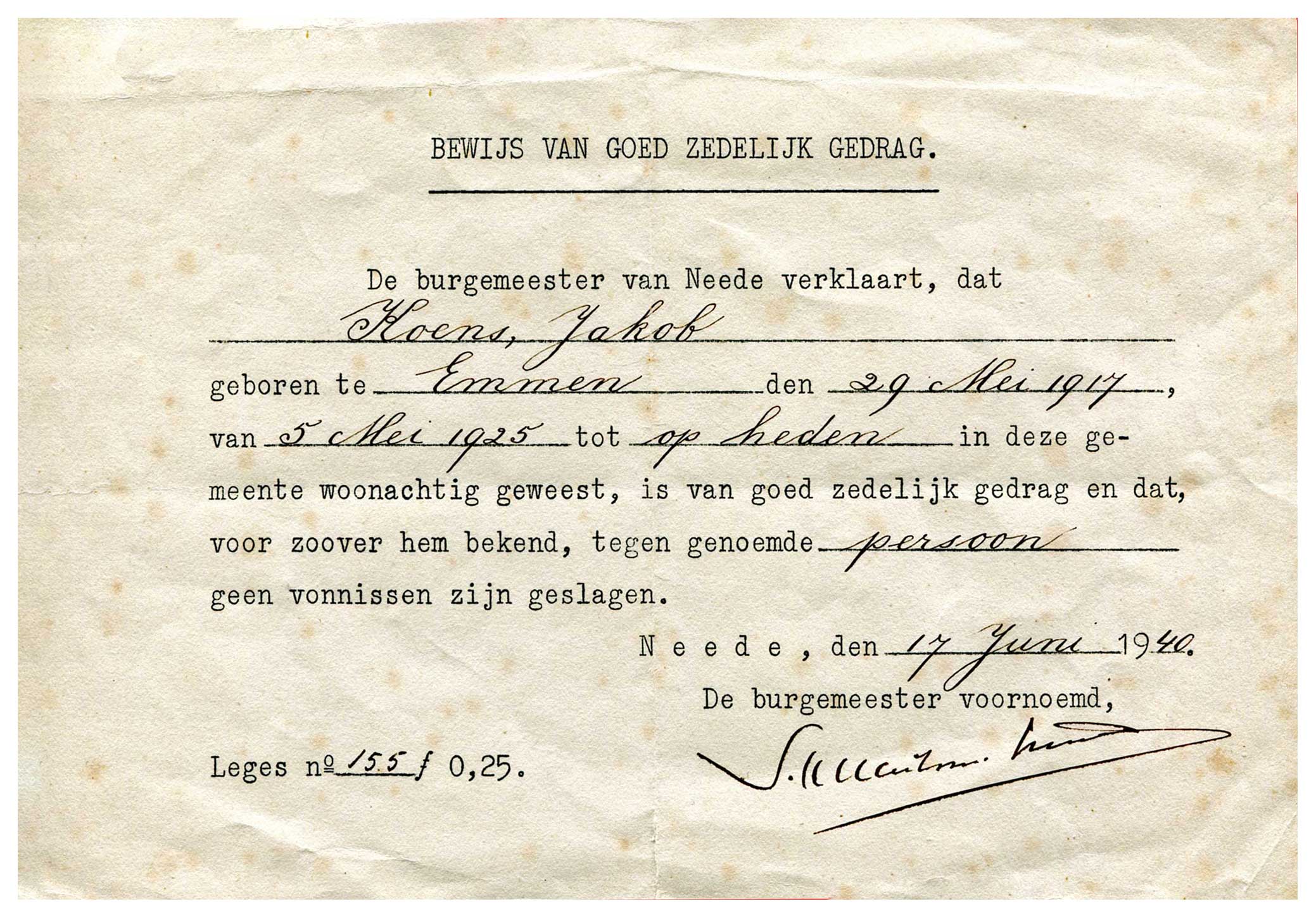 Album 1940-1959 - Album Koens Zwolle - Bewijs Van Goed Gedrag