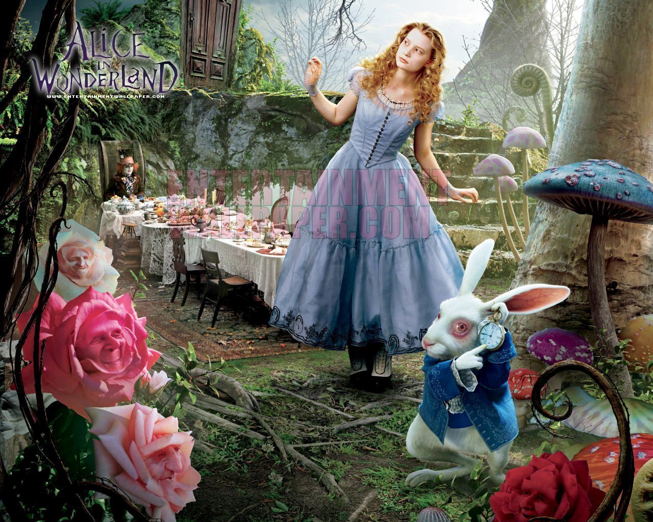 Alice in Wonderland - Alice in Wonderland (2010) Wallpaper (11053744 - Alice In Wonderland Tweedle Dee And Tweedle Dum