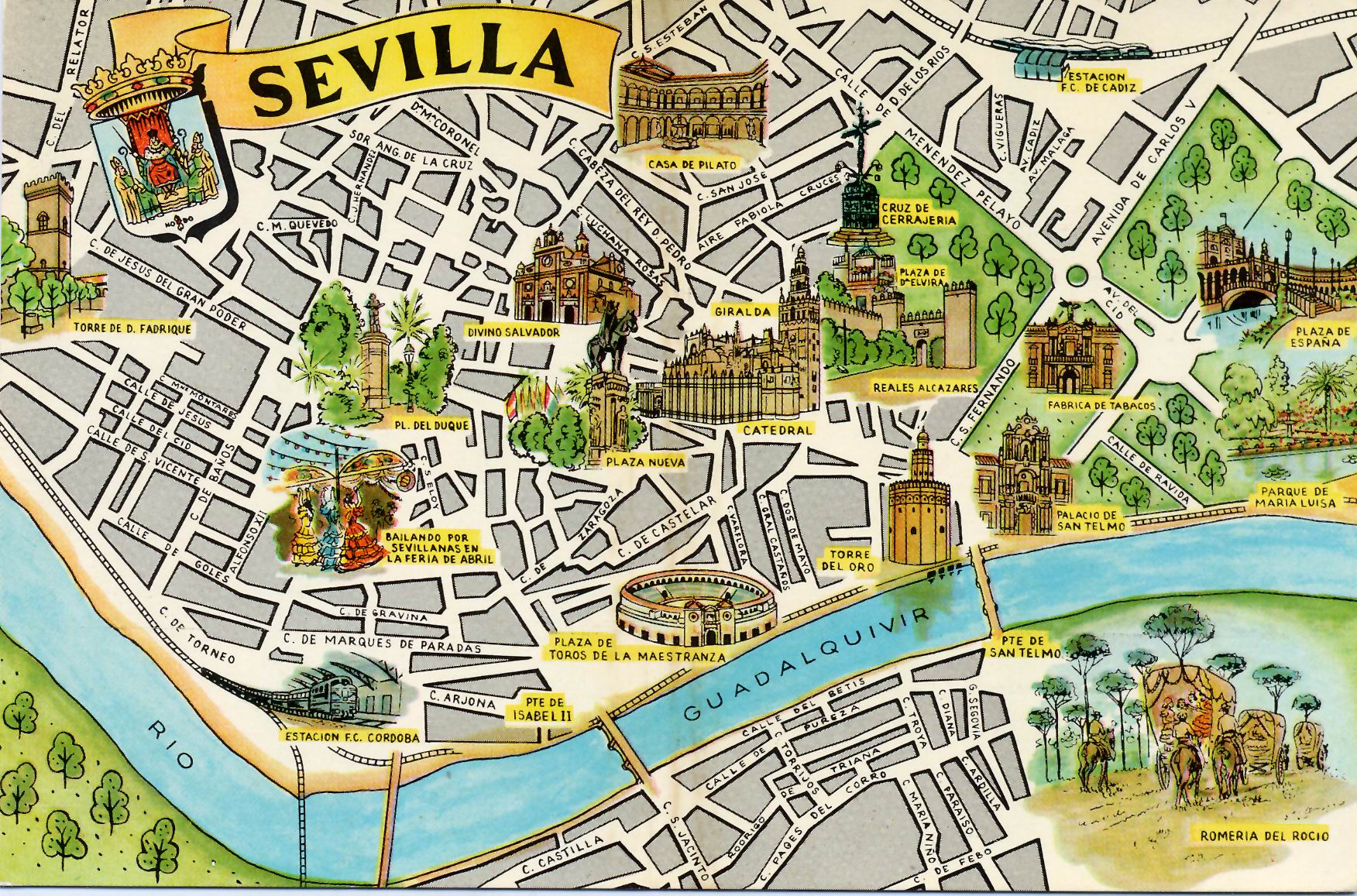 All sizes | Sevilla Map Card | Flickr - Photo Sharing! - Waar Ligt Sevilla Op De Kaart