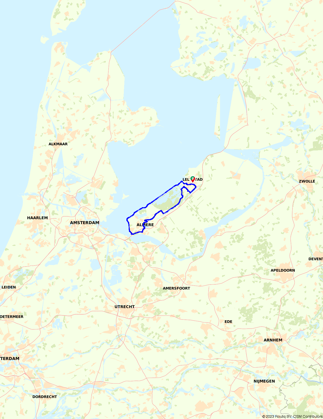 Almere and the Oostvaardersplassen - Lelystad - Cycling route | Route.nl - Waar Ligt Zutphen Op De Kaart