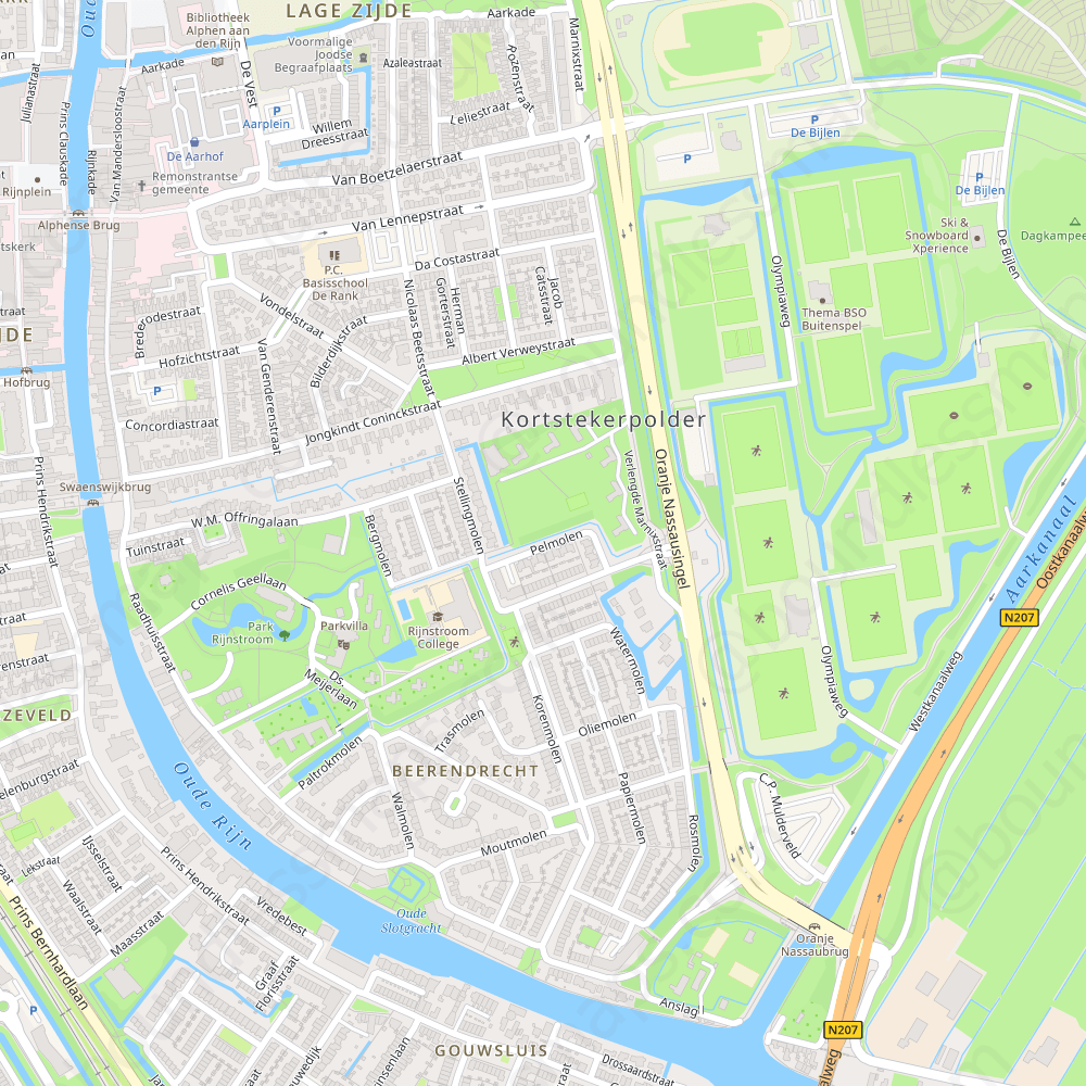 Alphen aan den Rijn - Modern Atlas Vector Map | Boundless Maps - Schietincident Alphen Aan Den Rijn