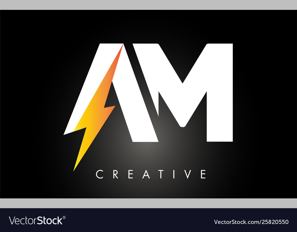 Am letter logo design with lighting thunder bolt Vector Image - Am Kürzere Ende Der Sonnenallee