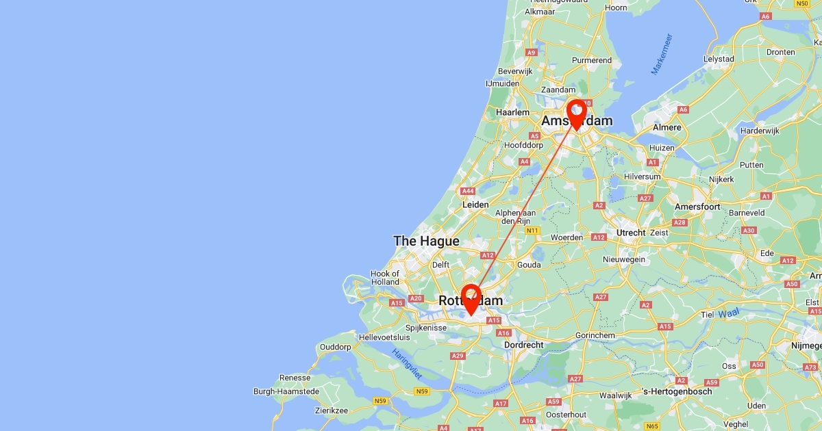 Amsterdam to Rotterdam : Scribble Maps - Naar Welk Riviertje Is Rotterdam Genoemd