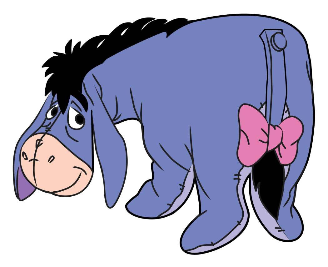an animal with a pink bow on its head - Hoe Heet De Ezel Van Winnie De Poeh