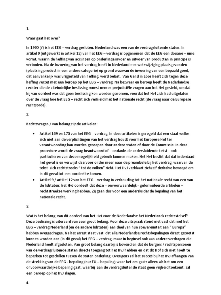 Arrest Van Gend En Loos