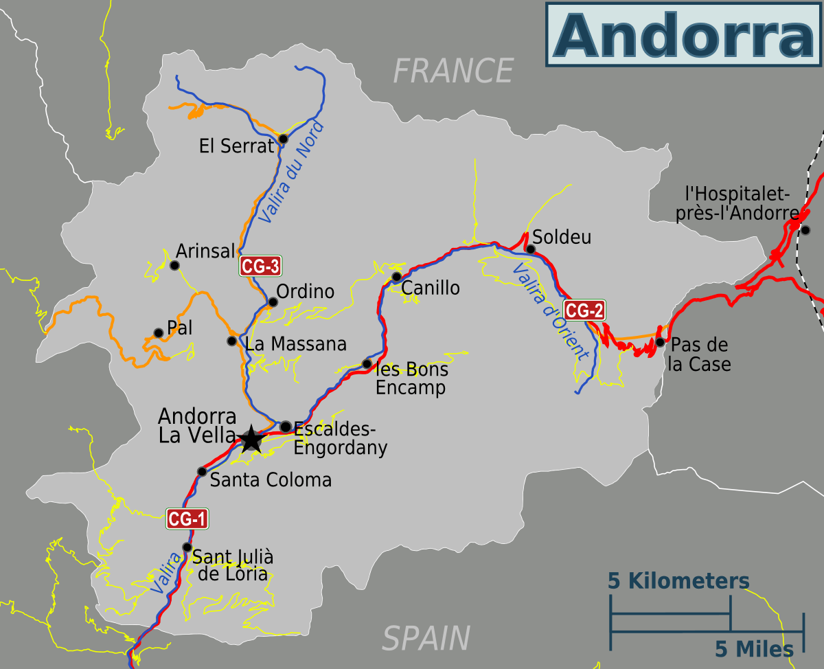 Andorra Map - MapSof.net - Waar Ligt Andorra Op De Kaart