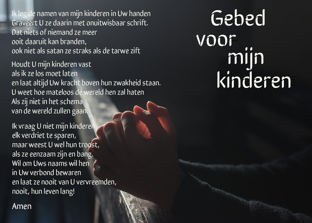 Ansichtkaart Gebed voor mijn kinderen - Goedkope-Ansichtkaarten.nl - Gebed Voor Onze Kinderen